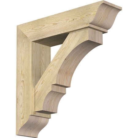 Ekena Millwork Balboa Traditional Rough Sawn Bracket w/ Offset Brace, Douglas Fir, 8"W x 32"D x 32"H BKT0806X32X32BOA01RDF